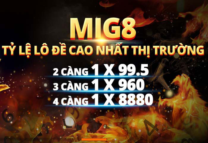 Mig8 – Tỷ lệ đánh cược xổ số cao nhất 